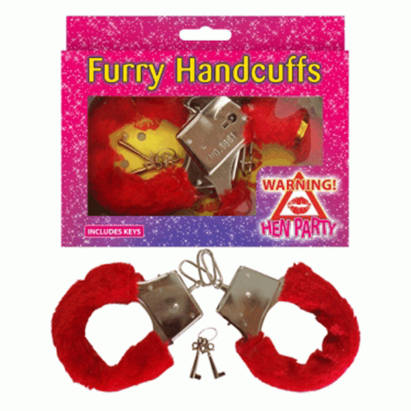 Red Furry Handcuffs - Image 2